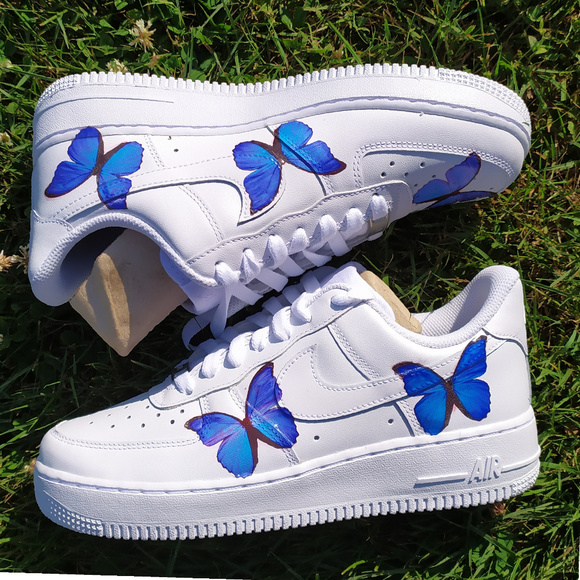 air force 1 shoes with butterfly